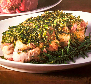Arrosto di Coscia d'Agnello in Crosta d'erbette